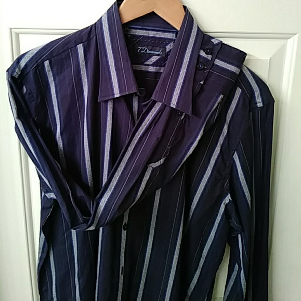 Men's long sleeve 7 Diamonds dress shirt size L